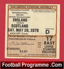 England v Scotland 1979 – Football Ticket