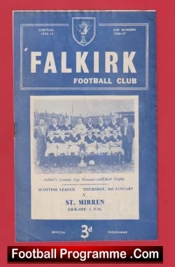Falkirk v St Mirren 1958 - football programme