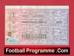 France v England 2008 – Football Ticket