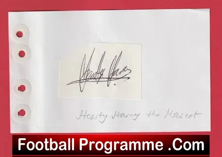 Hearty Harry Mascot -Heart Of Midlothian Hearts Signed Autograph