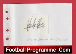 Hearty Harry Mascot -Heart Of Midlothian Hearts Signed Autograph
