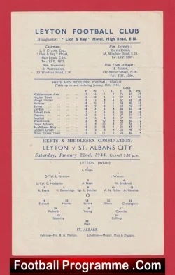 Leyton v St Albans City 1944 – Herts Middlesex 1940s