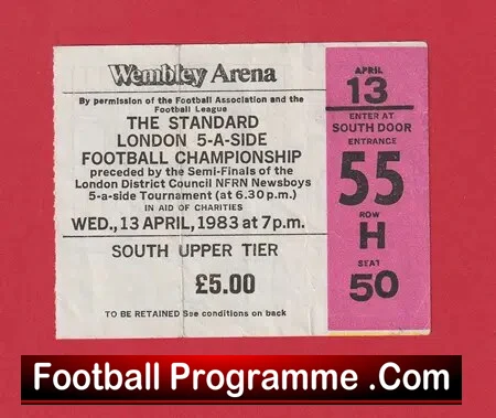 London 5-A-Side Football Championship Wembley 1983 – Ticket