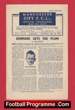 Manchester City v Chesterfield 1949 - Reserves Match 1940's - football programme