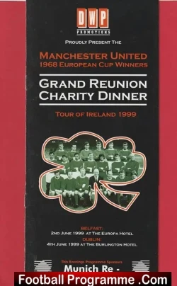 Manchester United Reunion Charity Dinner 1999 - Ireland - SIGNED - football memorabilia
