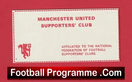 Manchester United Supporter Club Members Ticket Card 1976 – 1980