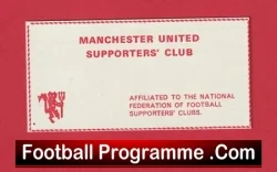 Manchester United Supporter Club Members Ticket Card 1976 – 1980