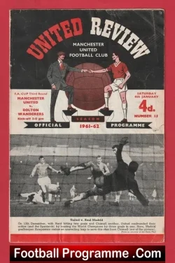 Manchester United v Bolton Wanderers 1962 - FA Cup - football programme