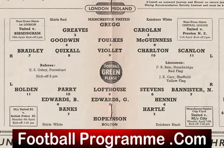 Manchester United v Bolton Wanderers 1959 - Man Utd