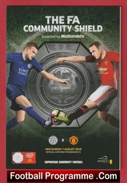 Manchester United v Leicester City 2016 - FA Community Shield - football programme
