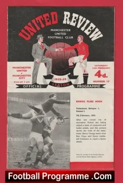 Manchester United v Manchester City 1959 - football programme
