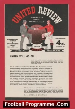 Manchester United v Nottingham Forest 1958 – Munich Air Disaster