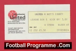 Manchester United v Notts County 1981 – Football Ticket
