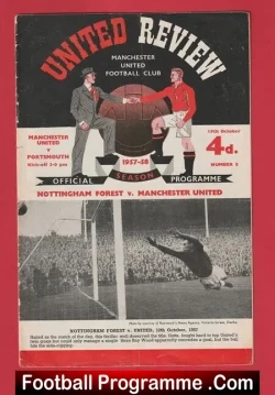 Manchester United v Portsmouth 1957 - Munich Season + Token - football programme