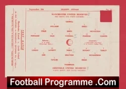 Manchester United v Sheffield United 1959 - Reserves Match - football programme