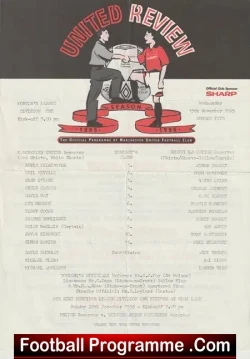 Manchester United v Sheffield United 1995 - Reserves Match Becks - football programme