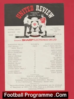 Manchester United v Sheffield Wednesday 1988 - Reserves Match - football programme
