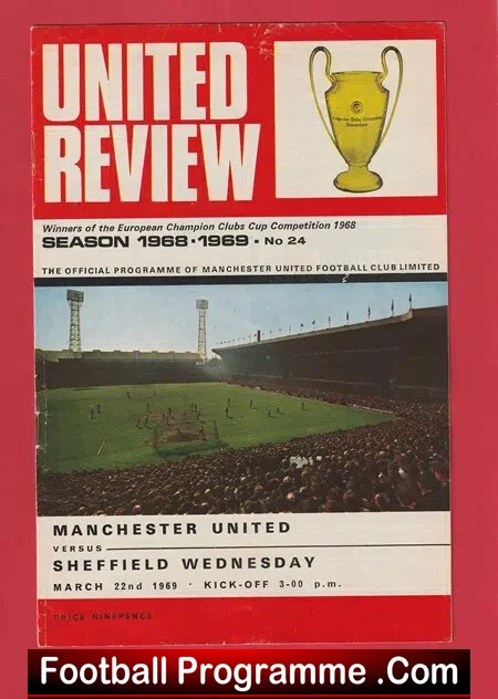 Manchester United v Sheffield Wednesday 1969 - Man Utd