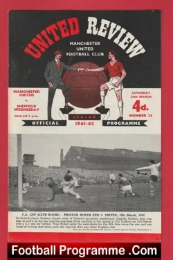 Manchester United v Sheffield Wednesday 1962 - Man Utd - football programme