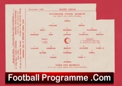 Manchester United v Stoke City 1959 - Reserves Match - football programme