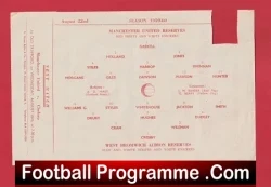 Manchester United v WBA 1959 - Reserves Match - football programme