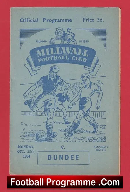 Millwall v Dundee 1954 - Friendly Match