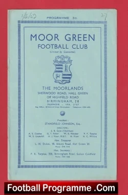 Moor Green v Handsworth Wood 1952 – Reserves Match