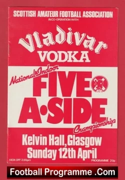 National Indoor Five A Side Championship 1980 - Glasgow Scotland - football programme