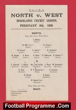 NCLHA Football – North v West 1926 – Brooklands Cricket Ground