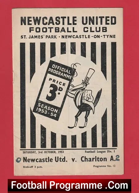 Newcastle United v Charlton Athletic 1953