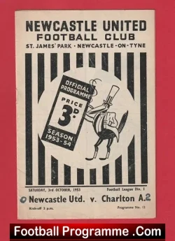 Newcastle United v Charlton Athletic 1953