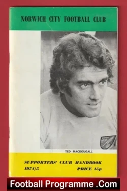 Norwich City Football Club Official Handbook 1974 – 1975