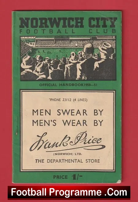 Norwich City Football Club Official Handbook 1950 – 1951