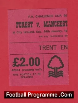 Nottingham Forest v Manchester United 1981 – FA Cup Ticket
