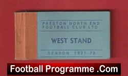 Preston North End Football Club Season Ticket Book LMTB 1971 – 1972