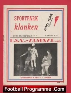 PSV Eindhoven v Arsenal 1959 - Holland - football programme