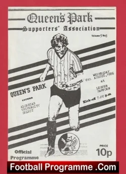 Queens Park v Algeria University Select 1986 - Friendly Match - football programme