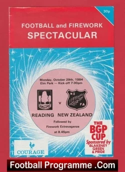 Reading v New Zealand 1984 – Football + Fireworks + George Best