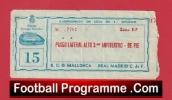 Real Madrid v RCD Mallorca 1950s ? – Football Ticket 1950’s