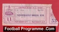 Real Madrid v Real Sociedad 1950s ? – Football Ticket 1950’s