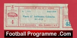 Real Madrid v UD Salamanca 1950s ? – Football Ticket 1950’s