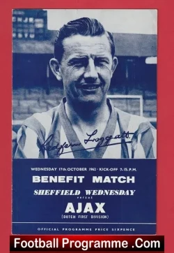 Redfern Froggatt Testimonial Benefit Match Sheffield Wednesday - football programme