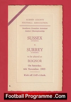 Sussex v Surrey 1937 – Juniors Match – Bognor FC 1930s