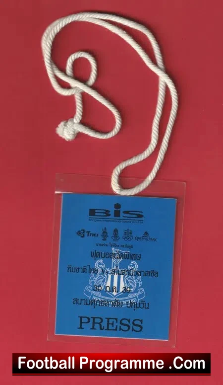 Thailand v Newcastle United 2004 – Press Lanyard – in Bangkok