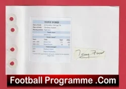 Tony Ford - Heart Of Midlothian Hearts Signed Autograph - football programme