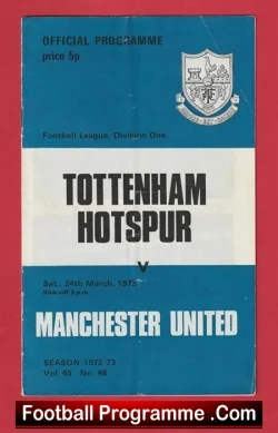 Tottenham Hotspur v Manchester United 1973 – Man Utd