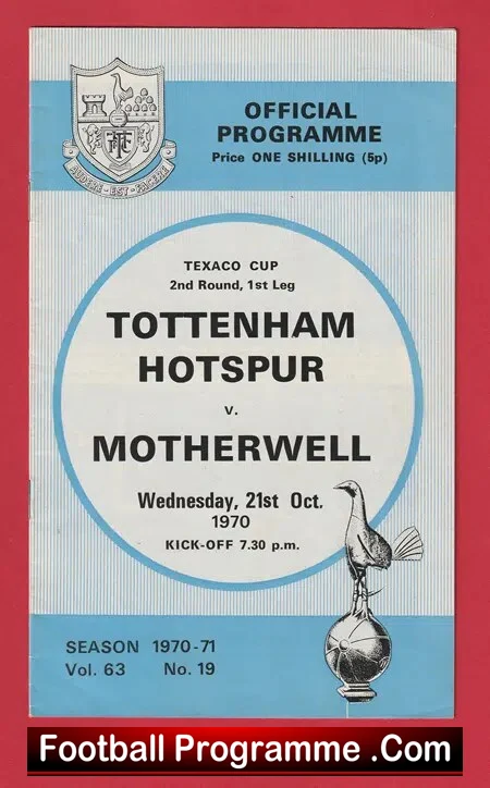 Tottenham Hotspur v Motherwell 1970 – Texaco Cup Spurs