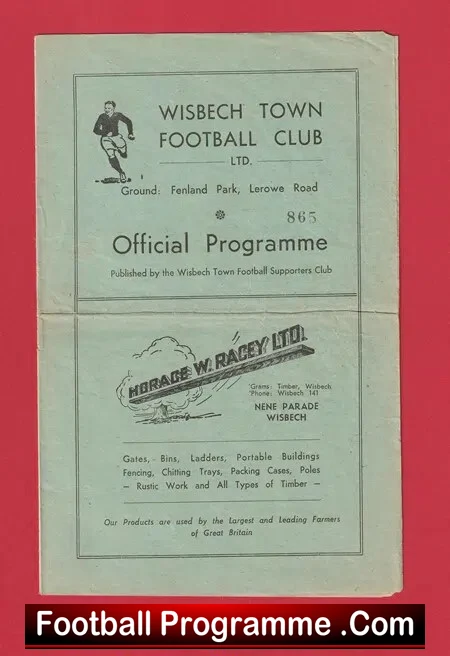Wisbech Town v Symingtons 1948