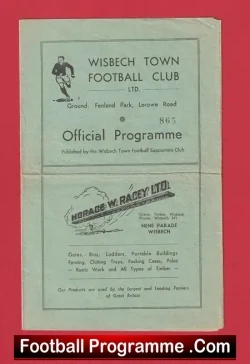 Wisbech Town v Symingtons 1948 - football programme