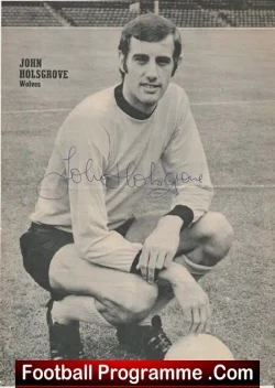 Wolves Wolverhampton John Holsgrove Signed Autograph Picture 70s - football memorabilia